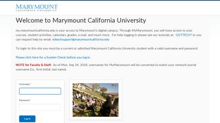 Login - Marymount California University