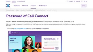 Password of Call Connect | Proximus
