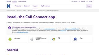 Call Connect App | Proximus