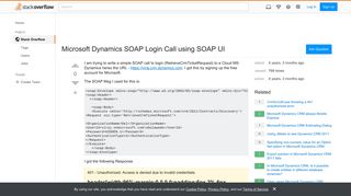 Microsoft Dynamics SOAP Login Call using SOAP UI - Stack Overflow