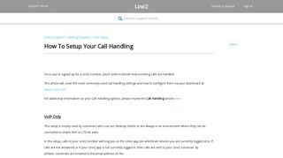 How To Setup Your Call Handling – Line2 Support