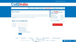 Buy credits and start making cheap calls - Call2India