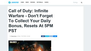 Call of Duty: Infinite Warfare - Don't Forget To Collect Your Daily ...