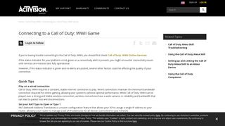 Connecting to a Call of Duty: WWII Game - Activision Support