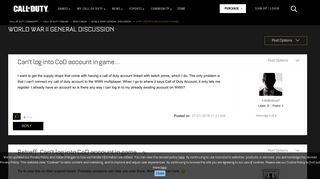 Can't log into CoD account in game... - Activision Community ...