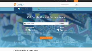 Call27: Call South Africa or send mobile recharges