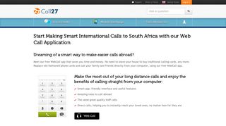 Making Smart International Calls to South Africa with our Web ... - Call27