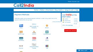 Buy credits and start making cheap calls - Call2India