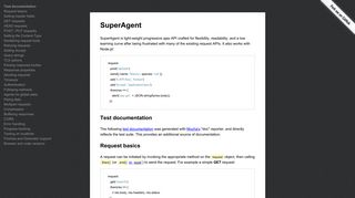 SuperAgent — elegant API for AJAX in Node and browsers