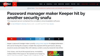 Password manager maker Keeper hit by another security snafu | ZDNet