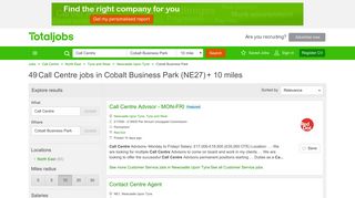 Call Centre Jobs in Cobalt Business Park, Newcastle Upon Tyne ...