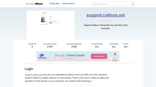 Support.callture.net website. Login.