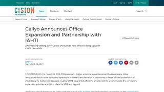 Callyo Announces Office Expansion and Partnership with IAHTI