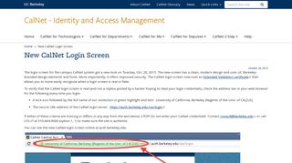 New CalNet Login Screen | CalNet - Identity and Access Management