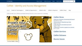 CalNet - Identity and Access Management: Home
