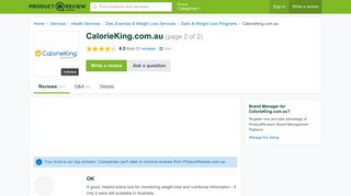 CalorieKing.com.au Reviews (page 2) - ProductReview.com.au