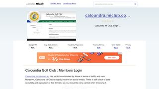 Caloundra.miclub.com.au website. Caloundra Golf Club : Members ...
