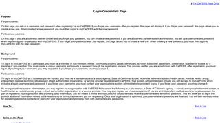 Login Credentials Page - CalPERS - CA.gov