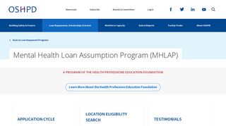Mental Health Loan Assumption Program (MHLAP) - OSHPD