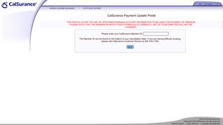 CalSurance Payment Update Portal