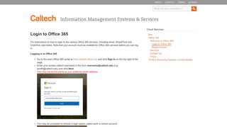 login to Office 365 - Caltech IMSS