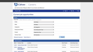 Job Search and Online Recruitment | Calvary Health Care Careers