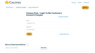 Calypso Park - Login To My Customer's Account | Calypso