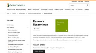 Renew a library loan - Boroondara