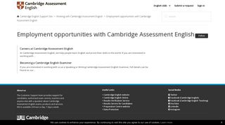 Employment opportunities with Cambridge Assessment English ...