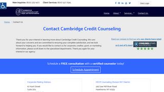 Contact Cambridge Credit Counseling