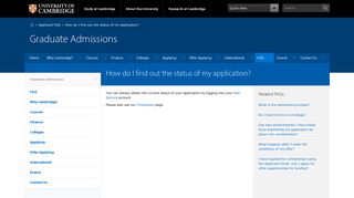 How do I find out the status of my application? | Graduate Admissions