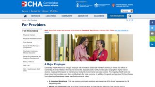 For Providers - Cambridge Health Alliance