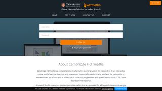 Cambridge HOTmaths Global Learning Solution for Indian Schools