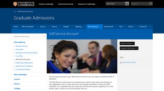 Self-Service Account - Graduate Admissions - University of Cambridge