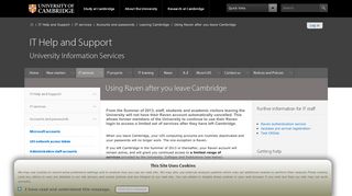 Using Raven after you leave Cambridge — IT Help & Support