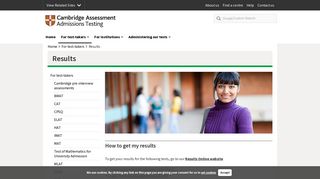 Results - Cambridge Assessment Admissions Testing