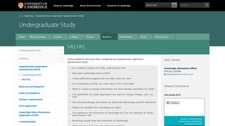 SAQ FAQ - Undergraduate Study - University of Cambridge