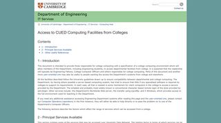 CUED - Access to CUED Computing Facilities from Colleges