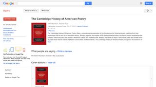 The Cambridge History of American Poetry - Google Books Result