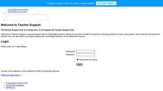 Login - CIE Teacher Support