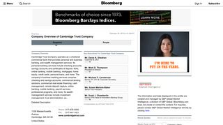 Cambridge Trust Company: Private Company Information - Bloomberg