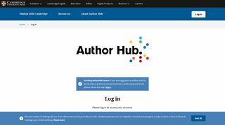 Log in | Author Hub