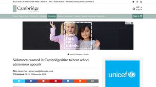 Volunteers wanted in Cambridgeshire to hear school admissions ...