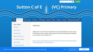 Admissions - Sutton Primary School