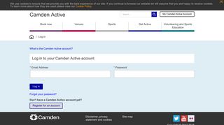 Log in to your Camden Active account - Camden Active
