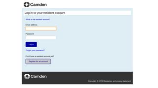 Camden Account login - Camden Council