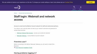 Staff login: Webmail and network access - Merton Council