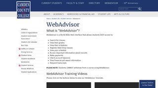 WebAdvisor - Camden County College