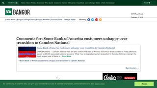 Some Bank of America customers unhappy over transition to Camden ...