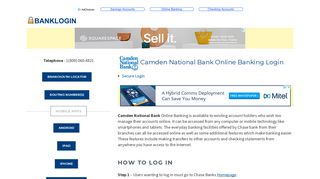 Camden National Bank Online Banking Login | Bank Login